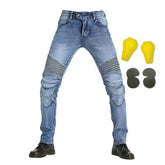 Vaqueros biker de hombre azul claro